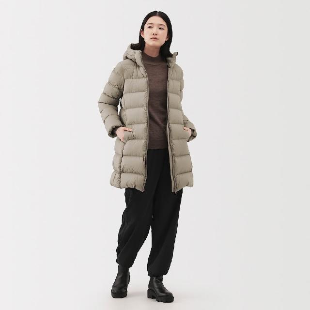【MUJI 無印良品】女輕量羽絨可攜式附帽大衣(黑色/淺米/棕色)