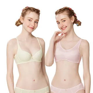 【Swear 思薇爾】2件組綻FUN鯨彩系列A-E罩軟鋼圈/無鋼圈素面舒適包覆少女內衣(2款任選)