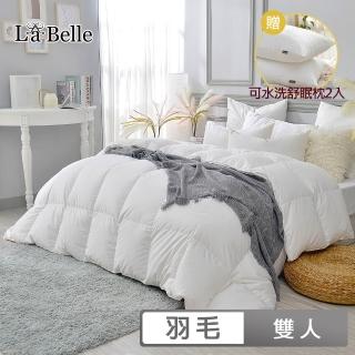 【Great Living 格蕾寢飾】La Belle 日本遠紅外線水鳥羽毛絨暖冬被/羽毛被(贈 可水洗潔淨舒眠枕二入)