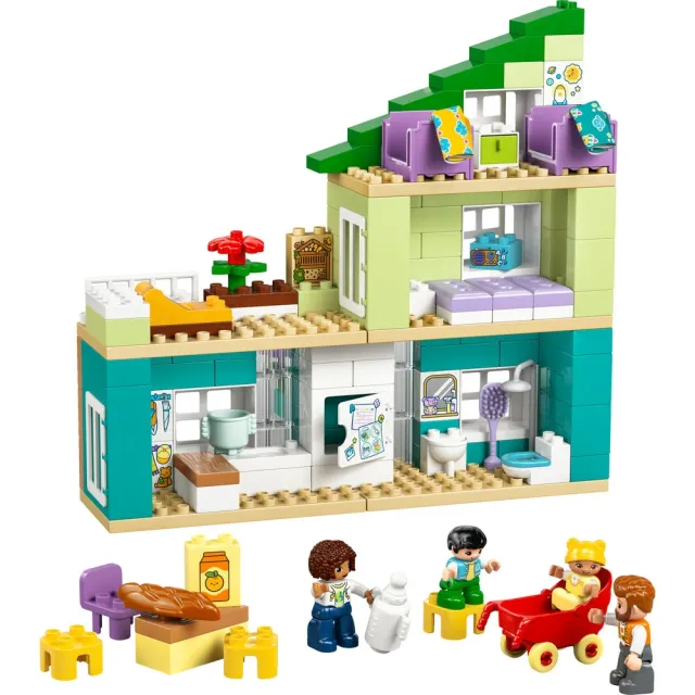 【LEGO 樂高】得寶系列 10470 3 合 1 現代住家玩偶組(啟蒙玩具 娃娃屋玩具 積木 幼兒玩具)