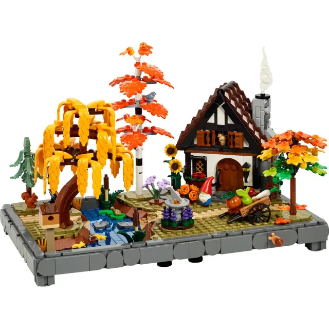 【LEGO 樂高】Icons 11372 秋季小屋庭園(建築模型 居家擺設 積木 玩具)