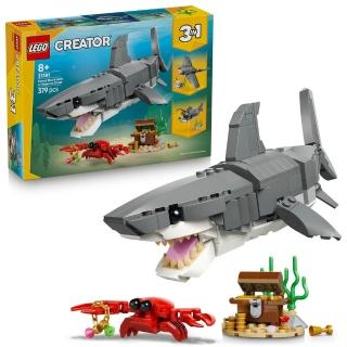 【LEGO 樂高】創意百變系列3合1 31381 兇猛鯊魚和寶箱(三合一玩具 DIY積木 兒童玩具 動物玩具)