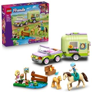 【LEGO 樂高】Friends 42695 馬兒和幼馬拖車(玩具車 扮家家酒 積木 玩具)