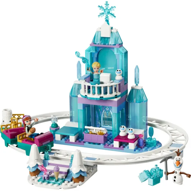 【LEGO 樂高】迪士尼公主系列 43281 艾莎的冰雪城堡和雪橇大冒險(雪寶 冰雪奇緣 積木 兒童玩具)