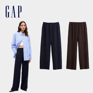 【GAP】女裝 鬆緊寬褲-多色任選(818696)