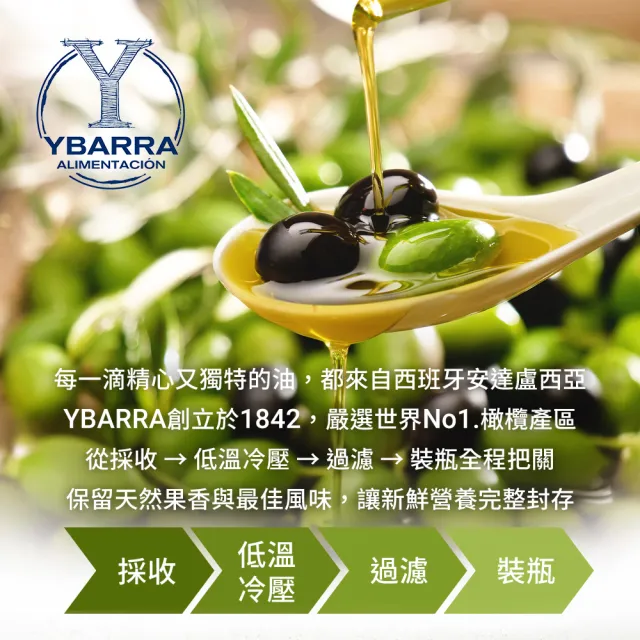 【YBARRA】100%特級冷壓初榨橄欖油1000mlx4入 (雙10限定/PET食品級裝/西班牙原裝進口)