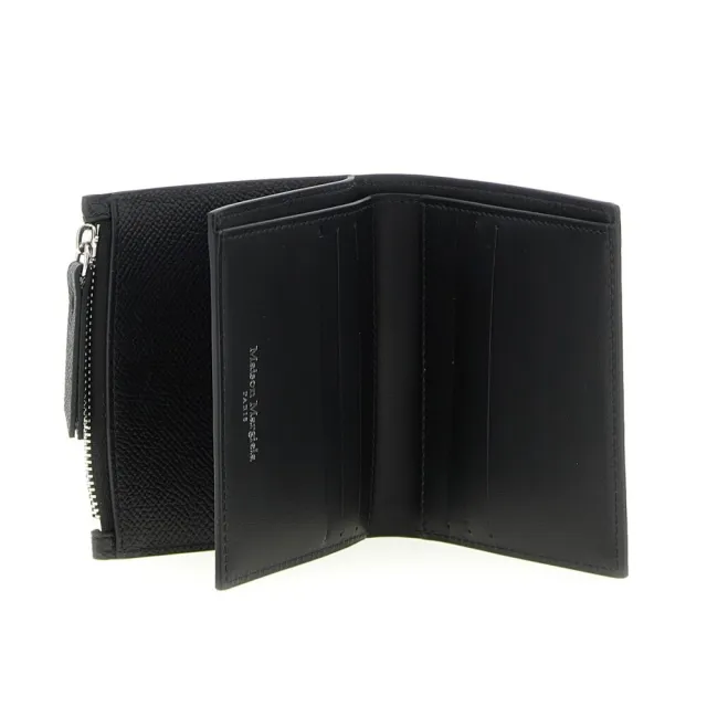 【Maison Margiela】四針 荔枝小牛皮  拉鍊零錢袋 短夾 皮夾 卡夾 黑色 SA1UI0020P4745T8013