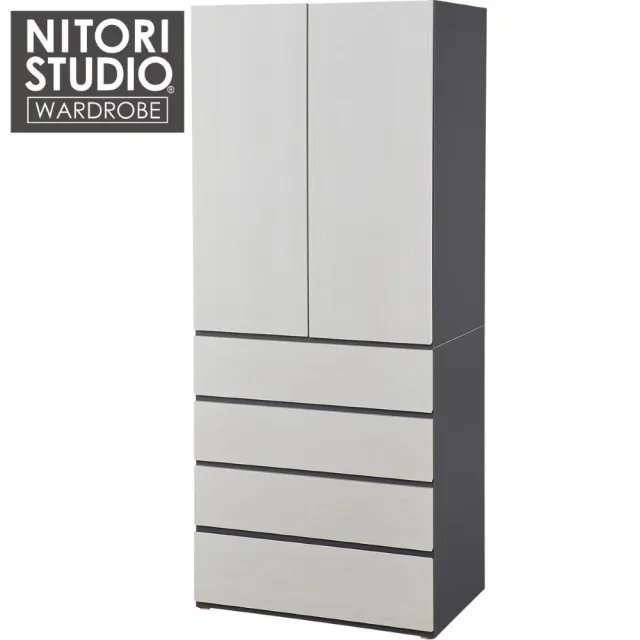 【NITORI 宜得利家居】◎衣櫥 衣櫃 雙開四抽 WS051 80BC WW(衣櫥 衣櫃 WS051)