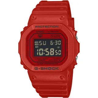 【CASIO 卡西歐】G-SHOCK 絕對強悍 經典鮮紅電子錶 禮物(DW-5600RRB-4/速)