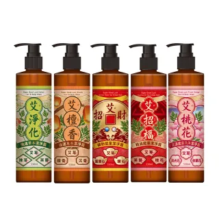 【美吾髮】艾淨化 艾草強運能量淨化洗沐2合1潔淨露330ml(淨化/招財/招福/檀香/桃花/沐浴乳/洗髮精)