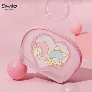 【SANRIO 三麗鷗】雙11 KikiLala雙子星正版授權透氣網布化妝包零錢包(閨蜜女兒女友生日聖誕交換禮物)