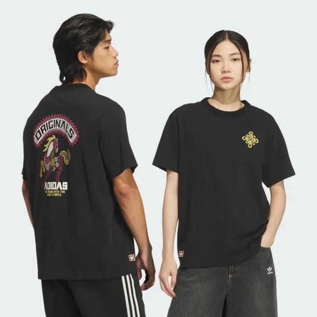 【adidas 愛迪達】愛迪達 Lny Tee U 男女 T恤 運動上衣 休閒短袖 黑 黃 亞版(KT0714)
