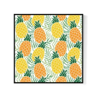【菠蘿選畫所】鳳梨 • 好運連連-60x60cm(開運旺來鳳梨插畫/過年吉利佈置/餐廳裝飾/送禮)