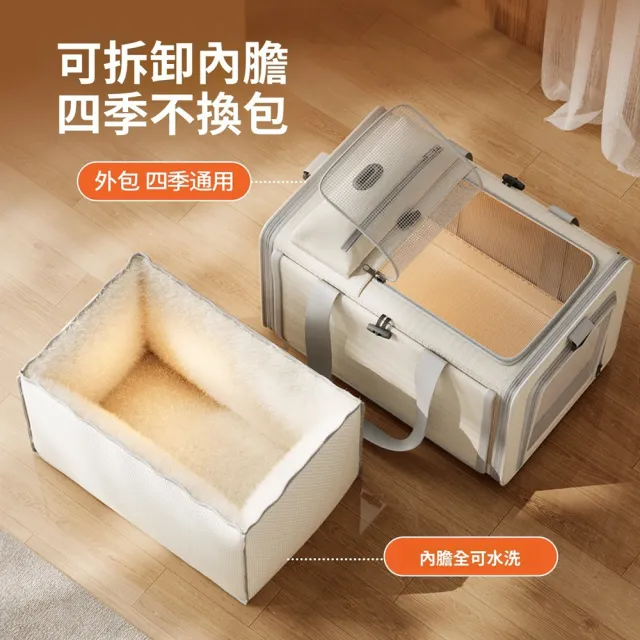 【Quality 聚家】寵物外出包 冬季保暖貓包 寵物包 單肩包(47*30*29CM/防風抗寒/通風透氣/無懼貓咪抓咬)（其他規格）