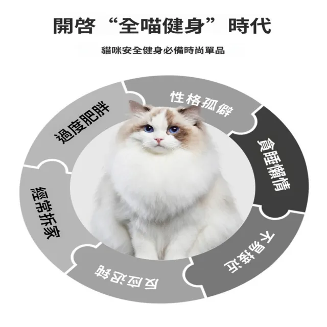 【Quality 聚家】貓咪跑步機 貓玩具 貓爬架 寵物運動跑輪(M碼直徑90CM/安全鎖扣設計/底座加高/靜音滾輪)