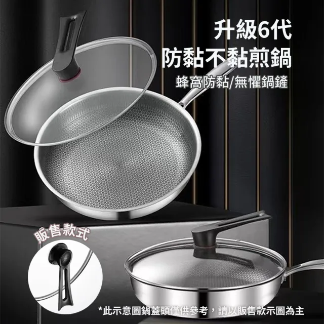 【CS22】加厚不鏽鋼蜂窩紋平底鍋30cm