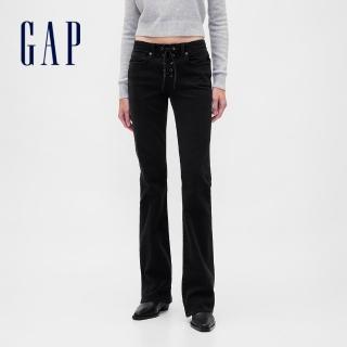 【GAP】女裝 喇叭牛仔褲-黑色(844089)