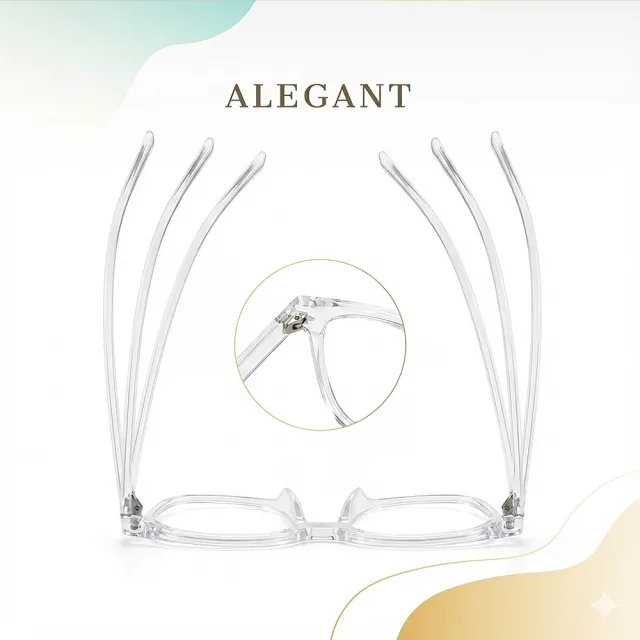 【ALEGANT】輕感舒適質感TR90輕量柔杏透方框UV400濾藍光眼鏡(星原的交織獨白/透明方框抗藍光眼鏡)