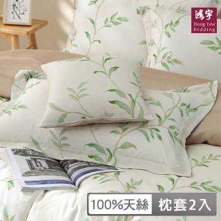 【HongYew 鴻宇】60支100%天絲 歐式壓框薄枕套-芮雅(2入)