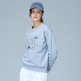 【NAUTICA】官方旗艦 女裝 美式復古學院風長袖T恤(淺藍色)