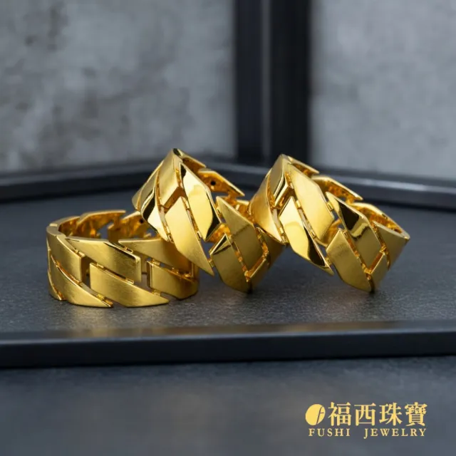 【福西珠寶】黃金戒指 #11號 鎧甲戒 6D立體寬版設計 硬派造型 固定戒圍 (金重0.89錢正負0.03錢)
