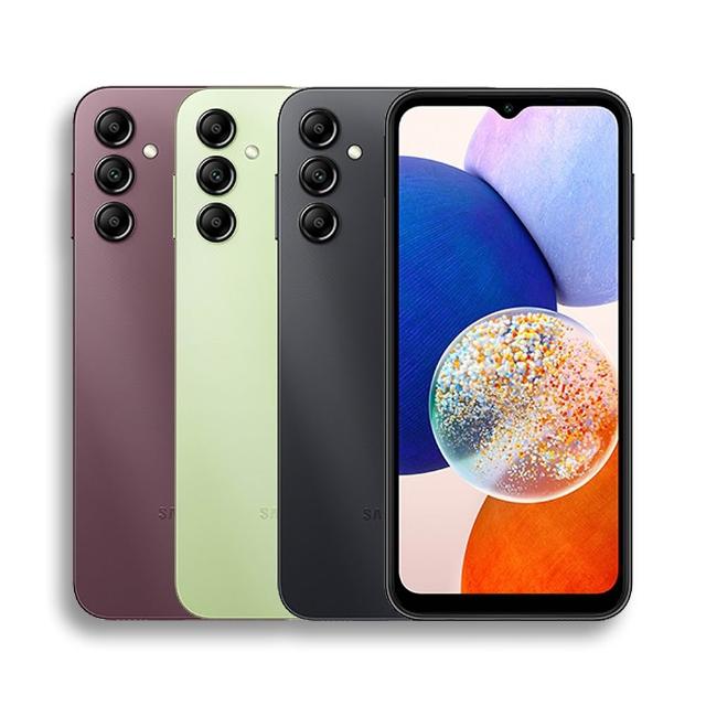 三星 Galaxy A14 搭載 6.6 吋 FHD+ 解析度螢幕（2408x1080），八核心 Dimensity 700 處理器（2.2+2 GHz），提供流暢效能。主相機 5000 萬畫素 + 前置 1300 萬畫素，捕捉高品質影像。配備 4GB RAM + 64GB ROM（支援 microSD 擴充），執行 Android 13 系統。5000mAh 大容量電池，機身輕薄僅 202g，尺寸 167.7x78x9.1mm。支援藍芽、4G LTE 及視訊鏡頭，顏色選擇炫曜黑、流光綠、絢暮紅。NCC 認證碼 CCAH225G0140T1，適合日常使用與娛樂需求。