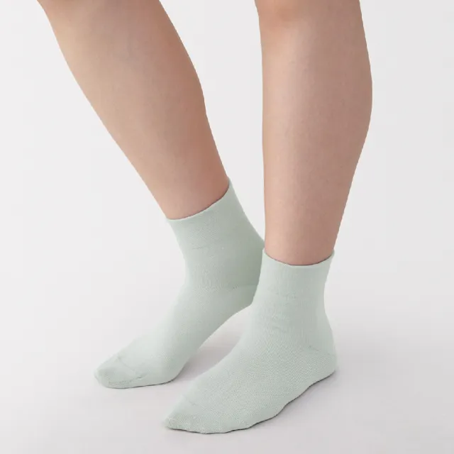 【MUJI 無印良品】女足口柔軟舒適莫代爾混輕薄直角短襪23-25cm(柔白/深灰/淡黃/薄荷綠/淺藍/淺紫/棕色)