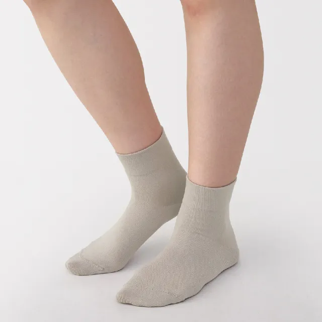 【MUJI 無印良品】女足口柔軟舒適莫代爾混輕薄直角短襪23-25cm(柔白/深灰/淡黃/薄荷綠/淺藍/淺紫/棕色)