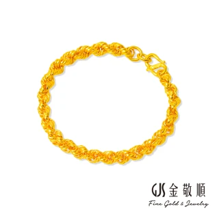 【GJS 金敬順】黃金手鍊 經典 麻花 中性款(金重:5.29錢/+-0.03錢)