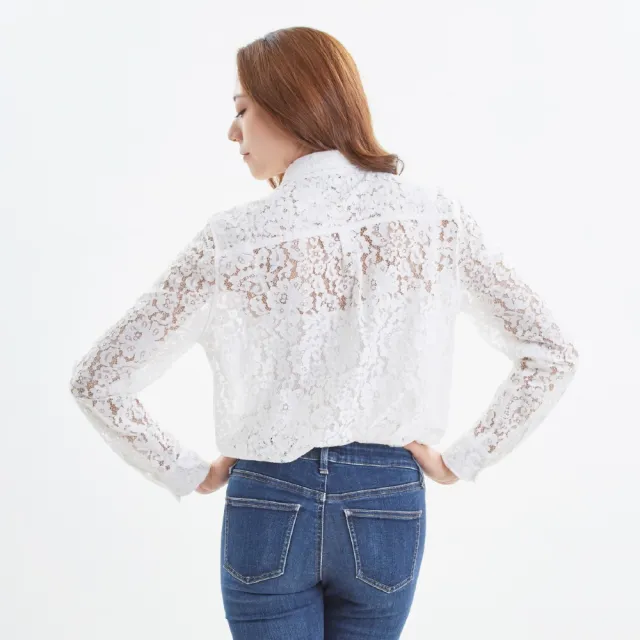 【Star Lace 矽米子】SiTEX矽米子蕾絲長袖罩衫-白色
