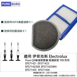 【PUREBURG】適用伊萊克斯 Pure Q9無線吸塵器EFS71421 EFS71423 EFS71425WH EFS71435 EFS71436副廠濾網組