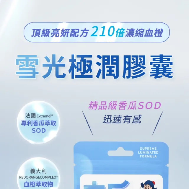 【乖乖生技】雪光極潤膠囊 10入組(28粒/袋 高濃縮血橙 兩週可見 自信好氣色)