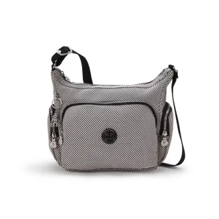 【KIPLING官方旗艦館】『牛角包』極簡斜紋輕巧多袋實用側背包-GABB S