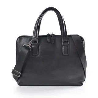 【A&L 紳士館】交換禮物 真皮 進口樹膏牛皮Rahman大開口公事包-V0314(真皮包包 尊爵黑)