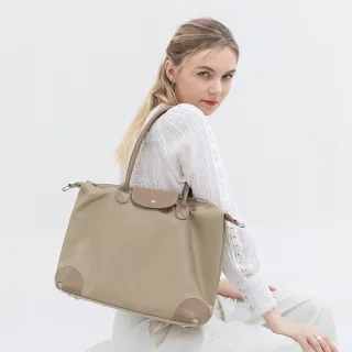 【BOZO 伯樂】防潑水歐美經典時尚水餃包托特肩背/斜背包-B0257(防水包 兩色選)