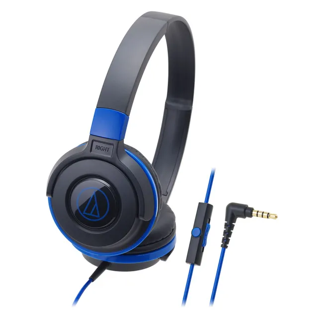 【audio-technica 鐵三角】ATH-S100iS 智慧型手機用DJ風格可折疊式頭戴耳機(黑)