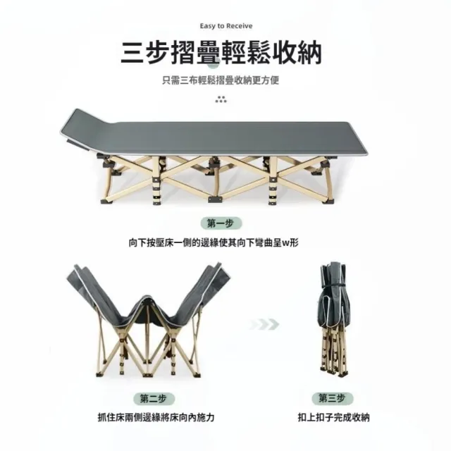 【小不記】升級加大床面/輕便攜帶型/折疊床(居家戶外 辦公休閒 午休床 行軍床 陪護床 摺疊床 午睡床 躺椅)