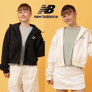【NEW BALANCE】NB 刷毛連帽外套 女性 米白/黑色 WJ53509BK WJ53509PEF(美版 版型偏大)