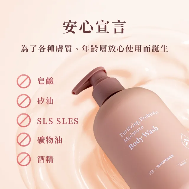 【悠活原力】PSK聯名 淨膚益菌保濕沐浴乳(500ml/瓶 胺基酸 天然雪松 檀木精油 )