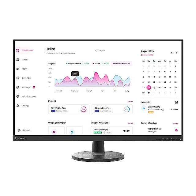Lenovo聯想 D32-40 Lenovo 聯想 D32-40 是一款31.5吋 IPS 面板顯示器,解析度達 1920x1080,提供 3000:1 高對比與 178° 廣視角,適合學生入門使用及追劇看片。具備 4ms 反應時間、60Hz 更新率、250 cd/m² 亮度,以及護眼功能與窄邊框設計。支援 HDMI 與 DisplayPort 輸入,VESA 壁掛相容,重量僅 6.3kg,外觀尺寸 714.1 x 502.8 x 225.2 mm,三年保固,BSMI 認證 R33B65,無內建喇叭與 USB 插槽,是健康護眼首選。