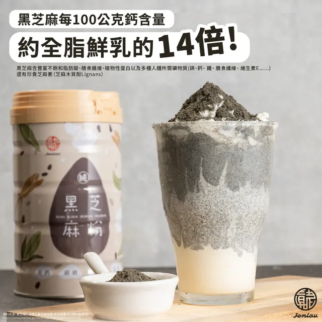 【真老麻油】黑嚕嚕極細高鈣黑芝麻粉-無添加糖(罐裝380gx3入)(純天然 高鈣 穀粉 清真認證)