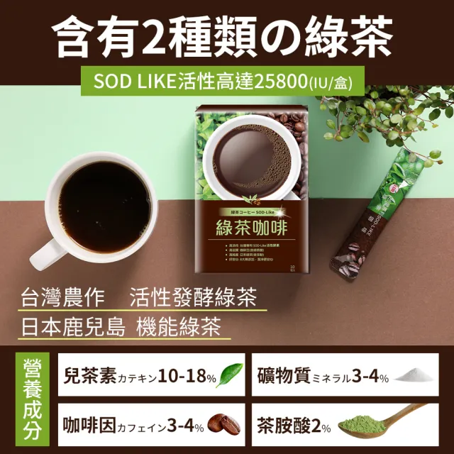 【UDR】專利綠茶咖啡x6入(10包/盒)