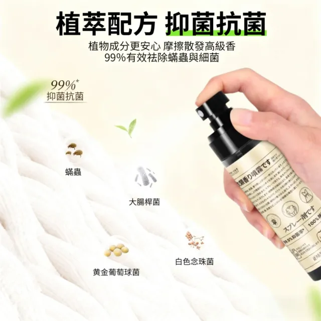 【GLOBAL】4入組 日款全球倉衣類香氛噴霧 100ml(去除異味 抑菌除蟎 防靜電 衣櫃鞋櫃除臭)