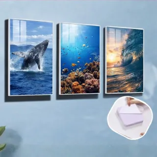 【SW】A4 懸浮海報框 3入售 展示看板 廣告 電梯廣告框 壓克力相框(證書框 相框 畫框 掛牆框 免打孔)