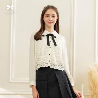 【Iris Girls 艾莉詩】精緻女孩蕾絲襯衫-淺米白(55108)