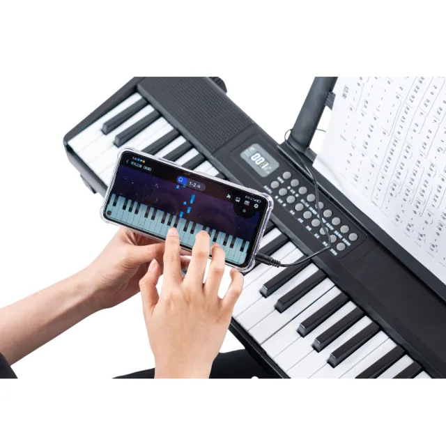 【Octave Baby 八度寶貝】力度感應MIDI+跟彈燈61鍵折疊式電子琴(折疊電子琴 兒童教學玩具 學琴練琴)