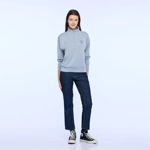 【NAUTICA】官方旗艦 女裝 質感輕柔高領長袖上衣(藍色)
