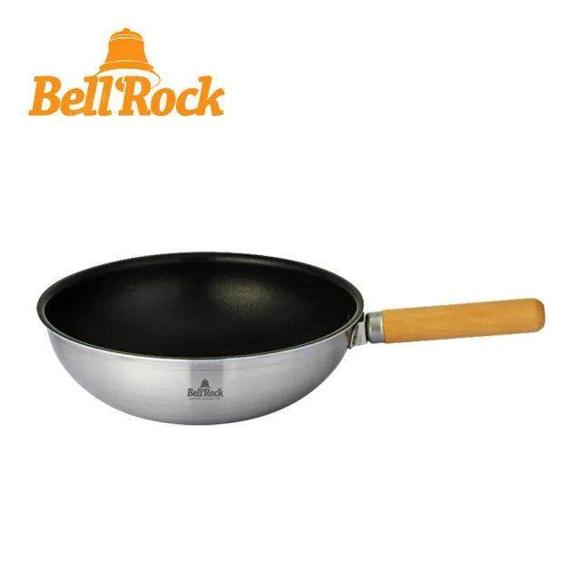 【韓國Bell Rock】複合金不鏽鋼不沾炒鍋24cm(附收納袋 韓國製手把可拆露營炒鍋 不沾鍋 不鏽鋼炒鍋)