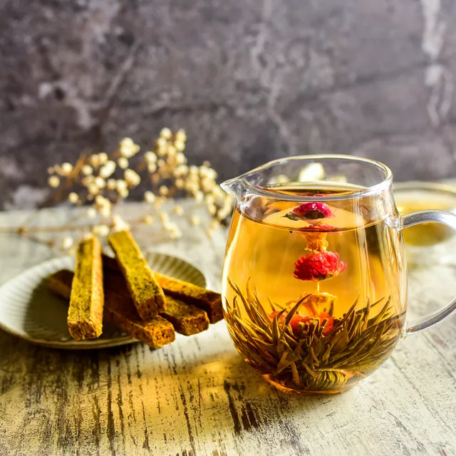 【無藏茗茶】茶葉禮盒 無藏《花開共好》開花茶木盒禮｜四入罐裝(共40顆開花茶/附提袋)