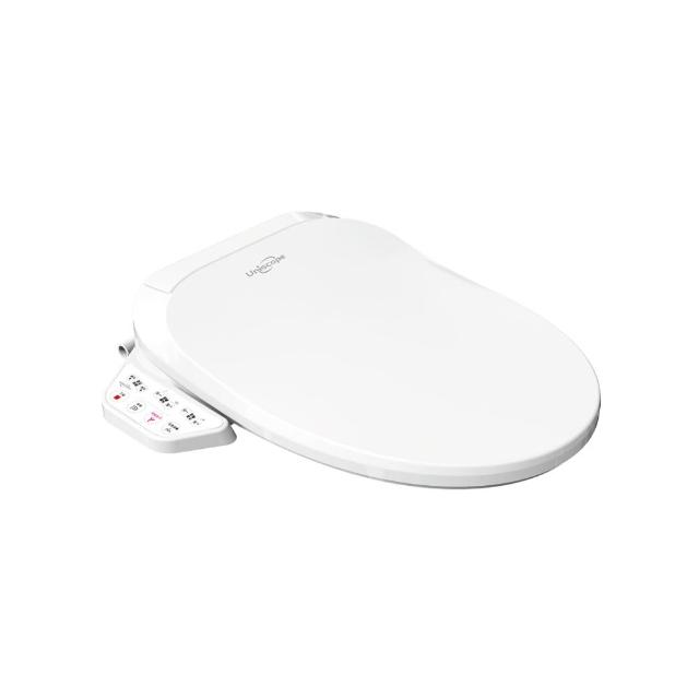 Uniscope優思 US-350A 瞬熱式免治馬桶,具備水溫調節、暖座、暖風烘乾、靜音緩降便蓋及臀部洗淨功能,電壓110V、功率1100W,適用水壓0.5~7.5kgf/cm²,尺寸52*39*9cm,重量4kg,BSMI認證R3B336,中國製造。提升衛浴舒適度,適合現代家庭使用,高效節能智慧馬桶蓋。 Uniscope優思 US-350A